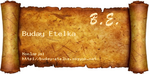 Buday Etelka névjegykártya